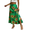 thumbnail image 2 of Mifsaly Tropical Floral Maxi Skirt Women High Waist A-Line Summer Skirts Elegant Lightweight Summer Travel Vacation Outfits S, 2 of 8