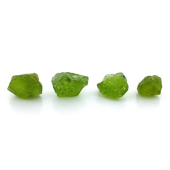 12.6 Grams 4 Piece Peridot  Apple Green Crystal Facet Rough Gem Gemstone