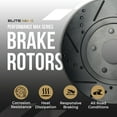 thumbnail image 2 of Max Advanced Brakes Front Brake Rotors Compatible With 2000 2001 2002 2003 2004 2005 2006 2007 Toyota Sequoia Tundra Replacement Drilled Slotted Black Coated Disc Brake Rotors, 2 of 6