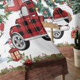 thumbnail image 5 of Red Plaid Christmas Semi Sheer Curtains 108 Inch Length 2 Panels Set, Snowman Truck Xmas Tree Snowflake Sheer Kitchen Curtain Privacy Voile Window Curtain for Living Room Bedroom Rod Pocket Drapes, 5 of 7