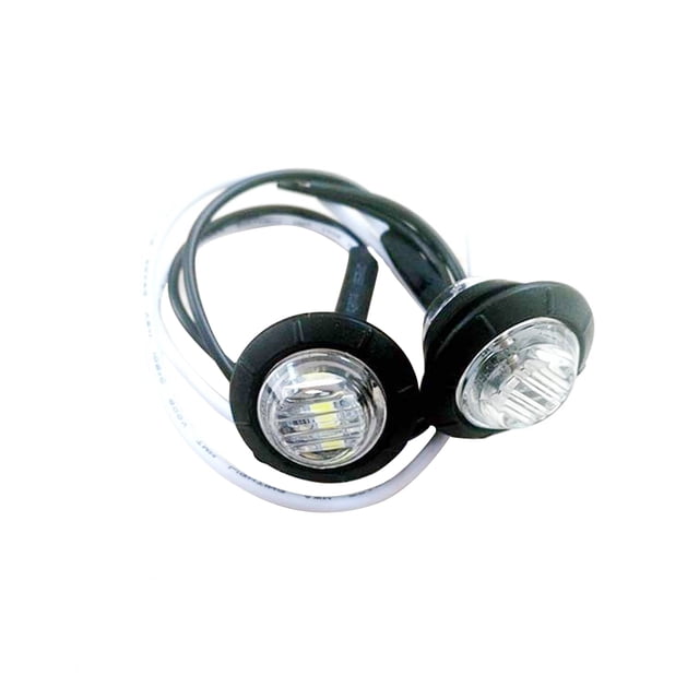Luces de marcador LED 3/4 pulgadas mini ojales de goma de caucho Sólido Durabilidad impermeable Camión Luz lateral para la nave de camión SUV Bicicleta Blanco 4 piezas Yuarrent VI014330-02