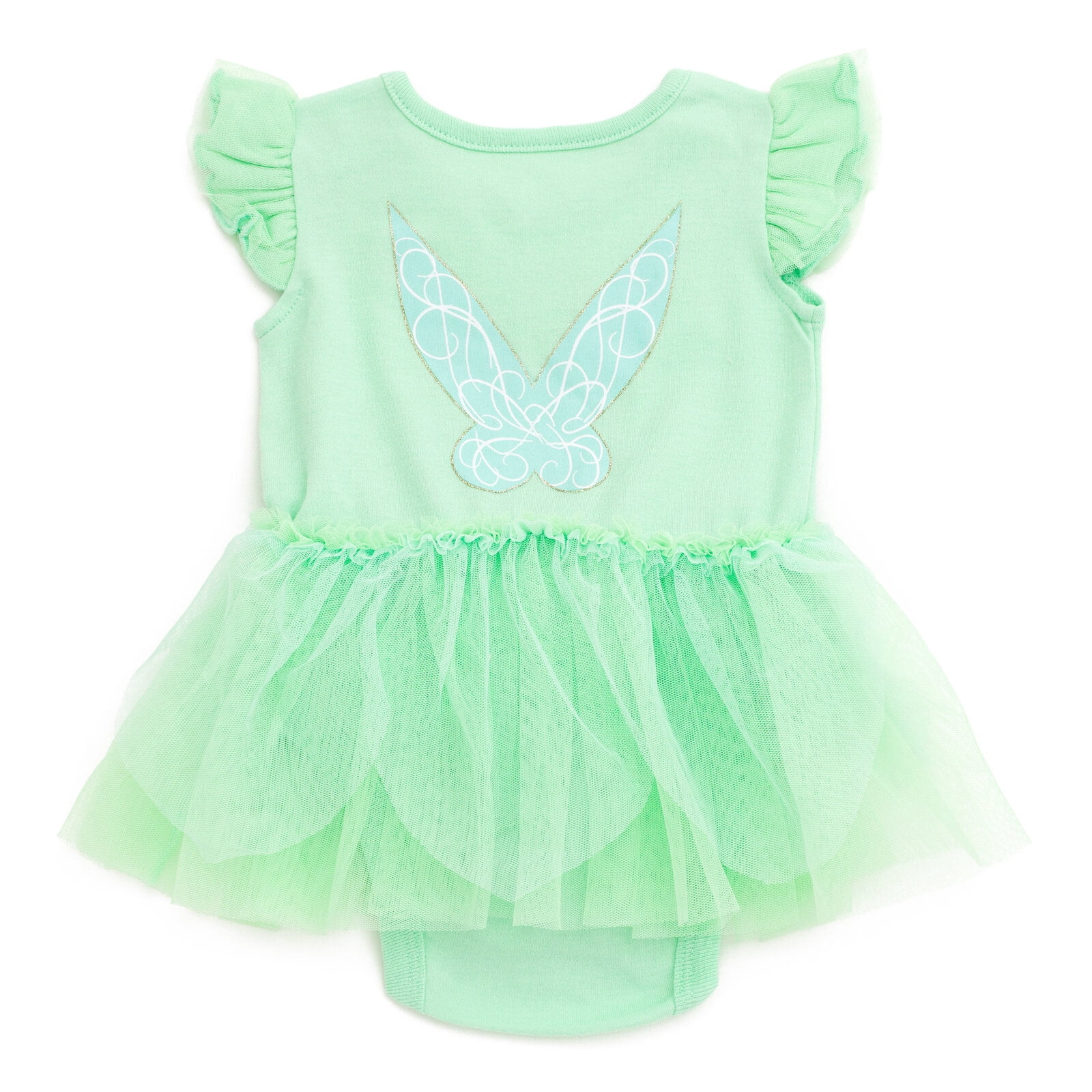Disney Tinker Bell Cosplay Bodysuit With Skirt Overlay and Headband Outfit Set Newborn to Infant