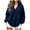 Blue, variant on Women Notched V Neck Sweatshirts Long Sleeve Loose Fit Dropped Shoulders Ribbed Cuffs Banded Hem Solid Color Pullover Easy Everyday Styling (Light Blue, XL)
