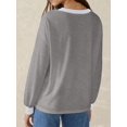 thumbnail image 3 of Womens Long Sleeve Tops Fall Tops Casual Soft V Neck Oversized T Shirts Clothes Fashion Outfits Grey S, 3 of 4