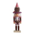 thumbnail image 3 of 25cm Nutcracker Ornament Puppet Decorative Nutcracker Statue Nutcracker Figures Wooden Nutcracker Doll for Fireplace Tabletop Brown, 3 of 8
