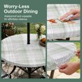 thumbnail image 5 of Round Outdoor Tablecloth with Umbrella Hole and Zipper, Sage Green Checkered Tablecloth with Elastic Waterproof, Summer Modern Minimalist Patio Table Covers for 55" - 60" Picnic Pool Tables, 5 of 9