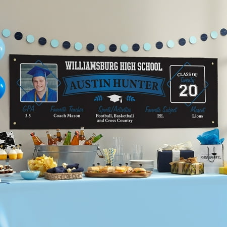 Personalized School Memories Graduation Photo Banner-Available in 2 Sizes and 3 Colors