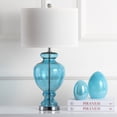 thumbnail image 4 of Safavieh 27" Traditional Chrome Table Lamp with Blue Glass White Shades, 4 of 6