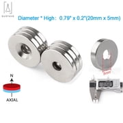 Gustave 20PCS Neodymium Disc Countersunk Hole Magnets, 0.79 inch D x 0.2 inch H Strong Permanent Rare Earth Magnets N35 for Fridge, DIY, Scientific, Craft, and Office