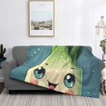 thumbnail image 2 of Yiaed Adorable Kawaii Fennel Character Print Blanket Throw Blanket Soft Cozy Flannel Blanket for Home Bed Sofa Couch Chair-50"x40", 2 of 6