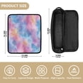 thumbnail image 4 of Hair Tool Organizer Bag with Heat Resistant Mat Removable Travel Storage Case for Hot Air Brushes Curling Irons Watercolor Powder Blue Pattern, 4 of 8