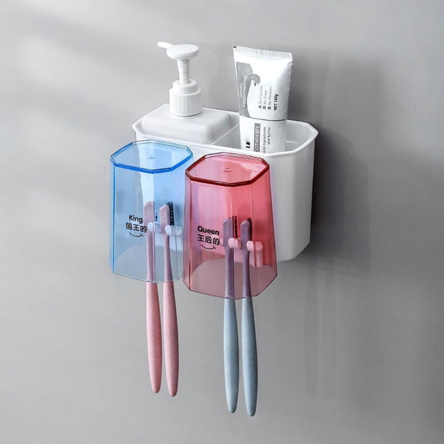 Cqxid Rack Under $10 Wall Mounted Convenience Toothbrush Holder Toothpaste Stand With Super Sticky Pads For Bathroom New