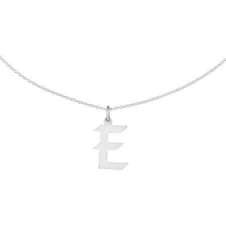 - Sterling Silver Medium Artisan Block Initial E Charm, 18
