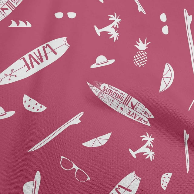 oneOone Cotton Cambric Pink Fabric Beach Sewing Craft Projects Fabric Prints By Yard 56 Inch Wide