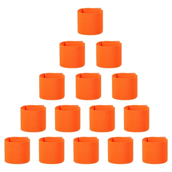 Brazaletes de Capitán Uxcell, Brazaletes Ajustables para Líderes de Fútbol, 15 Pcs y Naranja, Adecuados para Jóvenes y Adultos en Fútbol/ Voleibol/ Rugby