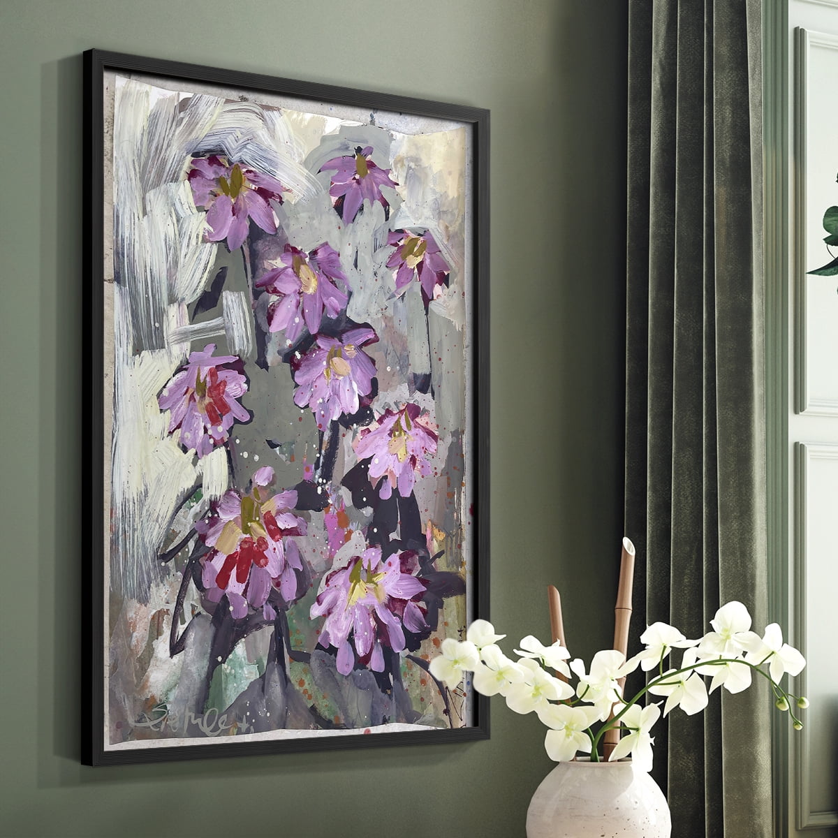 Zinnia II Framed Print - Solid Wood in Single Picture Frame Solid Wood 2 Framed Print