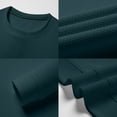 thumbnail image 4 of Mens Soft Textured Pullover Sweatshirts Waffle Knit Crew Neck Solid Color Long Sleeve Tops for Men Dark Green L, 4 of 4
