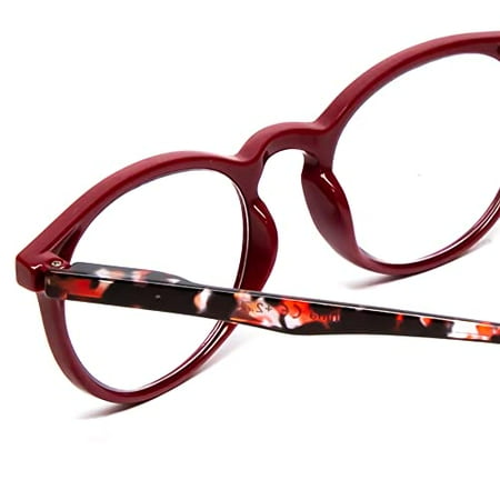 Calabria MDR8003 Round Reading Glasses +3.50 Maroon Red Women Single Power Readers Trendy Chic Ladies Eyeglass Designer Cute