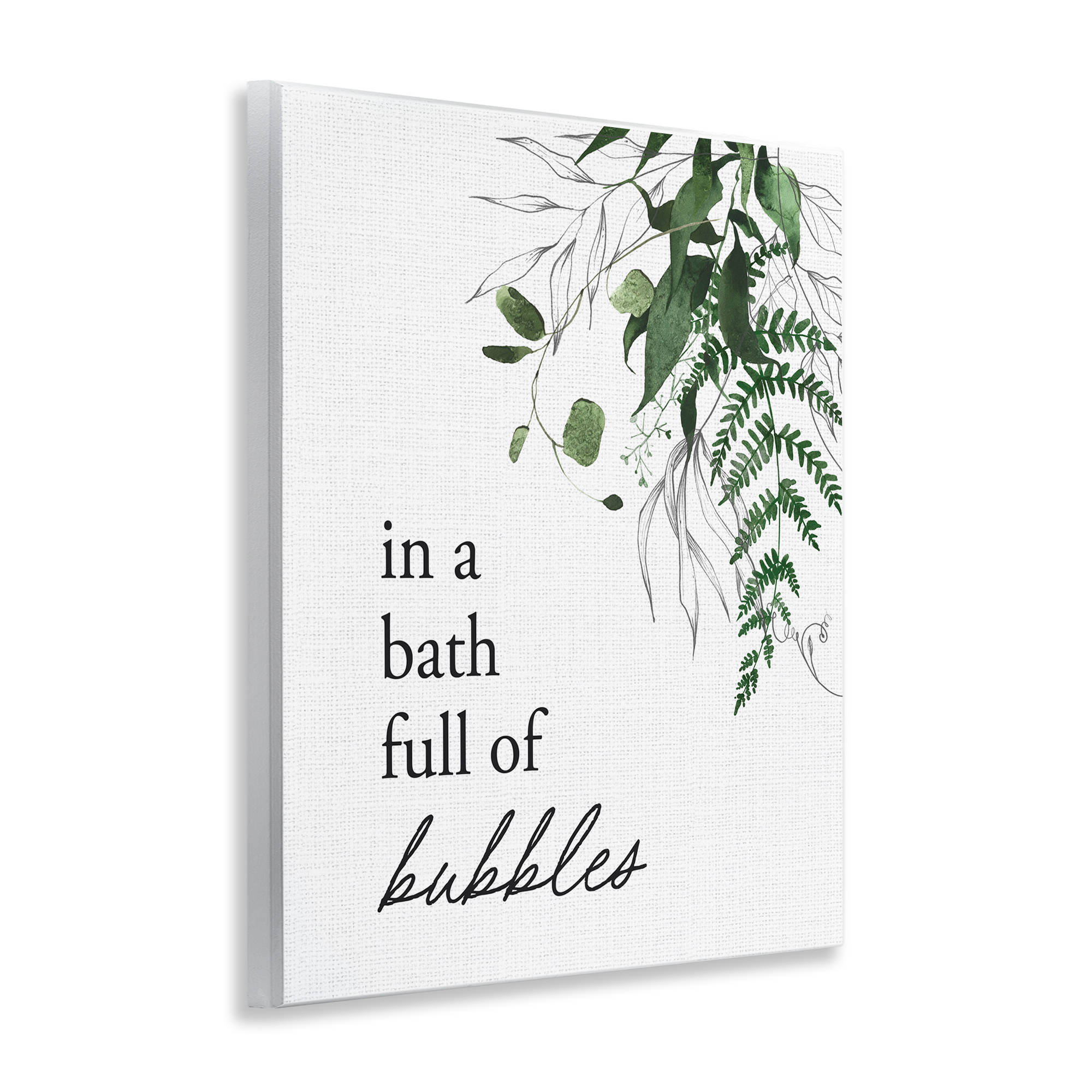 Forest Foliage Bubble Bath Wall Plaque Art, design by Lettered and Lined