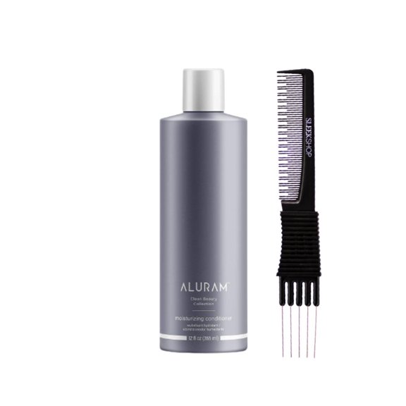 ALURAM Moisturizing Conditioner (12 oz) with SLEEKSHOP Teasing Comb Pack of 1