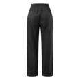 thumbnail image 2 of XIAONU Solid Track Pants for Womens Drawstring Waist Wide Leg Side Stripe Pants, 2 of 2
