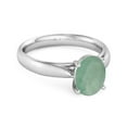 thumbnail image 2 of Single Stone 1.50 Ctw Emerald 925 Sterling Silver Stackable Valentines Day Gifts Ring, 2 of 3