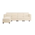 thumbnail image 5 of Sarah L-Shaped Sofa with Storage Seat Fabric Modular Sectional Couch Reversible Chaise L Couch Sectionnal Sofa, Beige- Air Leather, 5 of 11