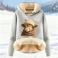 thumbnail image 2 of Womens Oversized Hoodies Long Sleeve Highland Cattle Print Hooded Sweatshirts Fall Fashion Pullover Sweaters Winter Y2k Clothes, 2 of 3
