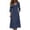 *2-Navy, variant on VBVC Women's Cotton Linen Button Down Midi Dress , V Neck Half Sleeve Pleated Dress For Women , Ladies' Summer Side Slit Dresses with Pockets, S-2XL