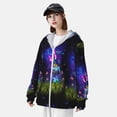thumbnail image 3 of Kdxio Butterfly Purple Bottle Flower Print Women Men Sun Protection UPF 50+ Jackets Zip Up Long Sleeve Hoodie Hiking Lightweight with Pockets, 3 of 7