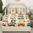 thumbnail image 3 of Bed Sheets Excavator Sheets Cute Cartoon Car Sheet Set Equipment Trucks Tractor Print Fitted Sheet Teens Engineering Vehicle Decor Flat Sheet Twin, 3 of 6
