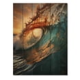 thumbnail image 3 of Designart "Sunlit Waves Beach Photo X" Nautical & Beach Print on Natural Pine Wood, 3 of 5
