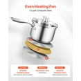 thumbnail image 3 of VEVOR 2.5 QT Saucepan with Steamer, Stainless Steel Saucepan with Glass Lid, Multipurpose Nonstick Stainless Steel Sauce Pot with Ergonomic Handle, Friendly for Oven, Dishwasher, Induction Cooker, 3 of 9