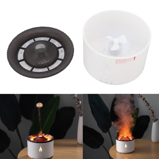 Difusor de Aroma ANGGREK Humidificador Atomizador con Luz de Llama Grieta Negra 100-240 V