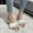White, variant on Daolelai Women's Fashion Furry Slippers Square Toe Transparent Wineglass Heel High Heel Sandals