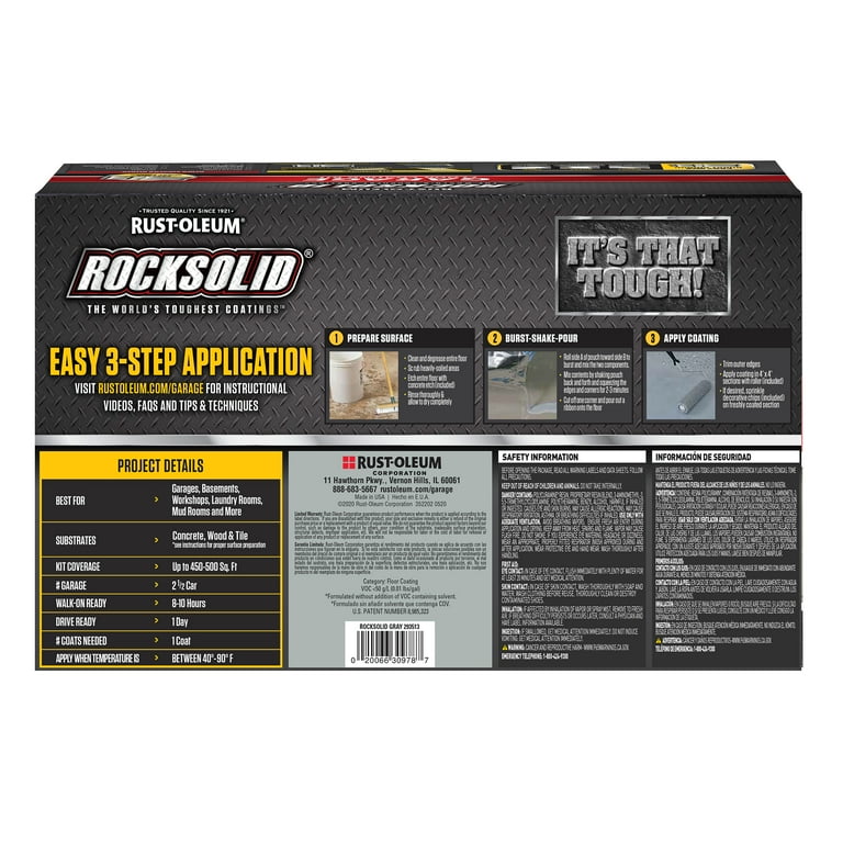 RockSolid Gray High Gloss Polycuramine 2.5 Car Garage Floor