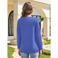 thumbnail image 6 of JYLFC Women Casual Long Sleeve Shirts with Pockets Crew Neck Sweatshirt with Pockets Loose Soft Lightweight Tunic Tops Royal Blue XL, 6 of 7