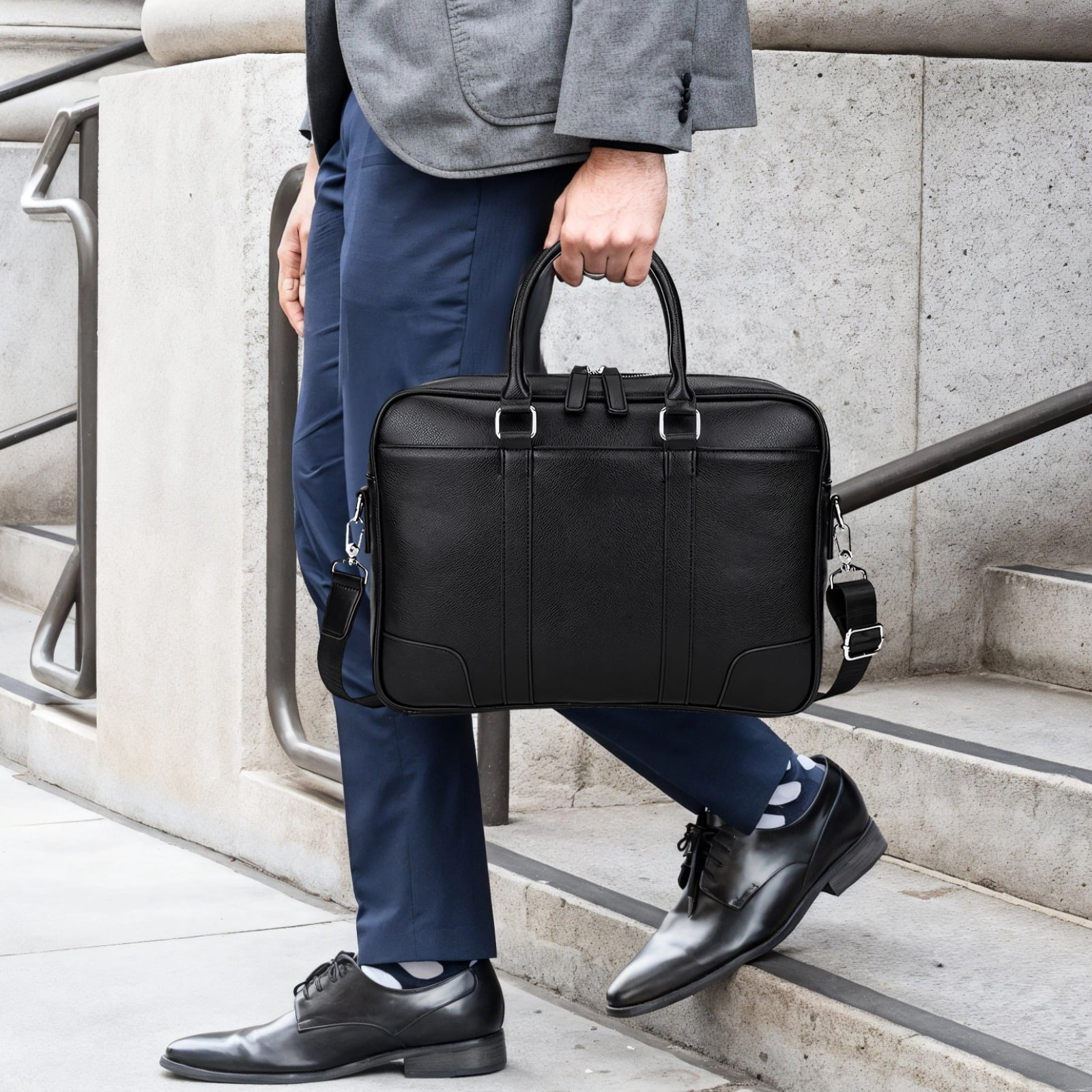 Accordion File Organizer Portable Expanding File, Legal Size Accordion File Organizer with 24 Pockets, PU Leather, Black, Includes Labels, Secure Zipper Closure, Ideal for Document Organization