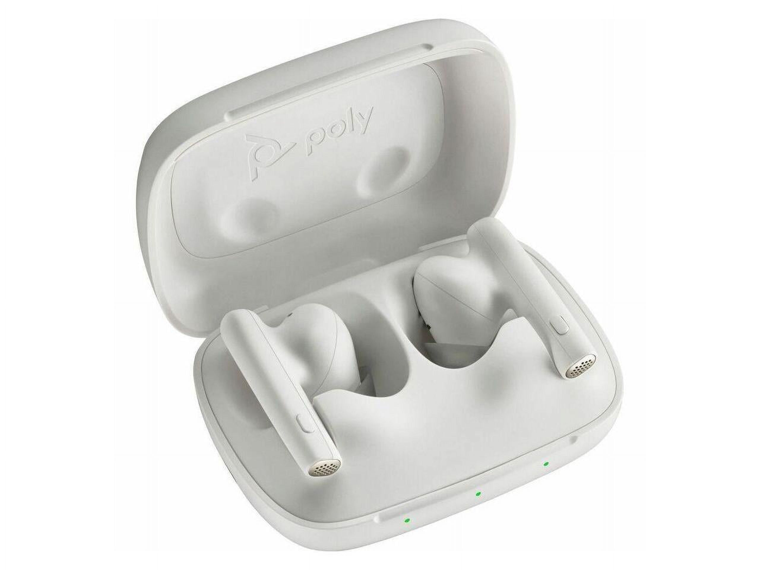 HP Poly Voyager Free 60 UC True Wireless Active Noise Canceling Earbuds with BT700 USB-A Adapter, White Sand