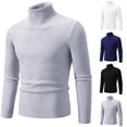 thumbnail image 4 of Mens Slim Fit Casual Shirt Long Sleeves Breathable Sweater Soft Top Turtleneck, 4 of 8