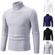 thumbnail image 4 of Mens Slim Fit Casual Shirt Long Sleeves Breathable Sweater Soft Top Turtleneck, 4 of 8
