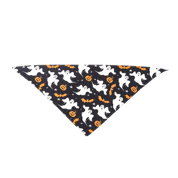 Halloween Pet Bandana for Dogs and Cats, Adjustable Scarf, Spooky Motifs for Holiday Parties, Slobber Bib, Multi-functional Pet Accessory, Washable Costume Outfit