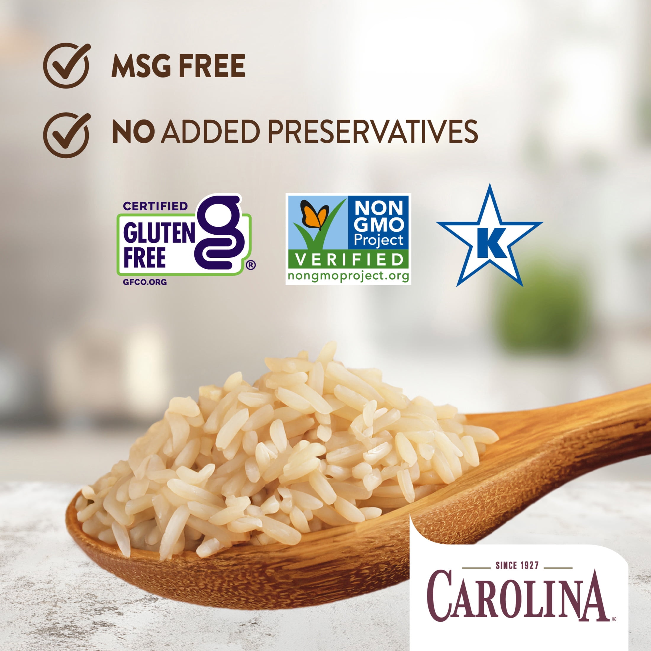 Carolina Organic Brown Long Grain Rice, Gluten Free, 2 lb Bag