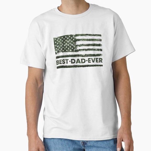 Best Dad Ever American Flag Camo Tactical T-Shirt