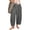 Gray, variant on Zynoxe Cotton Linen Pants for Women with Pockets Comfortbale Elastic Waist Drawstring Trousers Breathable Relaxed Fit Women's Wide Leg Pants Summer Versatile Casual Solid Color Cropped Pants S