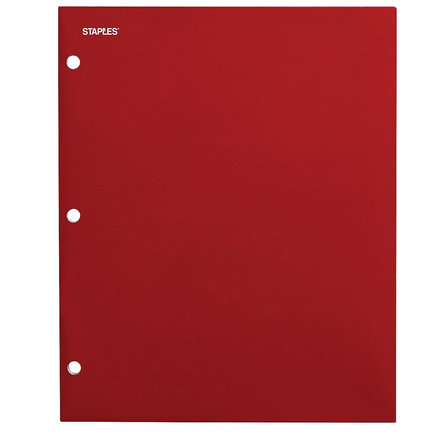 Staples 4-Pocket 3-Hole Punched Presentation Folder Red 56209-CC