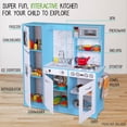 thumbnail image 6 of Lil' Jumbl Kids Kitchen Set, Wooden Pretend Play Kitchen with Icemaker, Microwave & More - Blue, 6 of 10