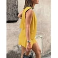 thumbnail image 2 of PRETTYGARDEN Women's Summer 2 Piece Outfits Sleeveless Matching Sets Button Down V Neck Vest Waistcoat and Pockets Shorts, 2 of 8
