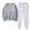 Gray, variant on Autumn Two Piece Sets for Women Plus Size Solid Color Round Neck Pullover Casual Sports Pants Sports Set