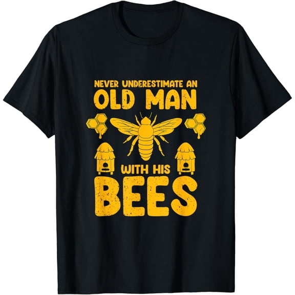 Sam Soft Never Underestimate An Old Man With His Bees T-Shirt, Gift For Friend, Full Size S-5Xl